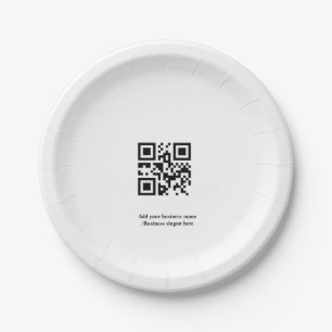 Prato De Papel Código QR personalizado simples adicione seu nome