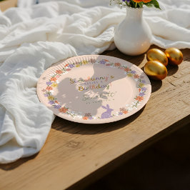 Prato De Papel Coelhinho da Páscoa Floral de Alguém Está Tendo An