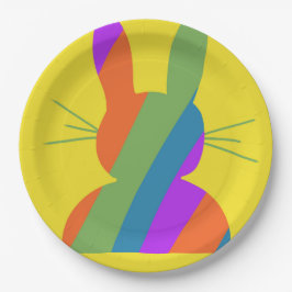 Prato De Papel Coelhinho de Páscoa listrado