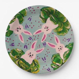 Prato De Papel Coelhinho de Páscoa na Placa de Couve