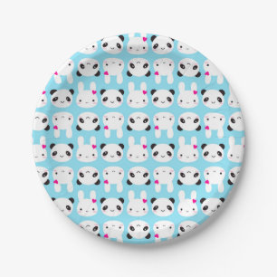 Prato De Papel Coelho bonito super e panda de Kawaii