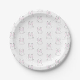 Prato De Papel Coelho branco bonito coelho divertido padrão moder