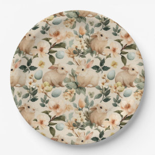 Prato De Papel Coelho de Páscoa Floral Vintage (4)
