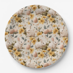 Prato De Papel Coelho de Páscoa Floral Vintage (8)