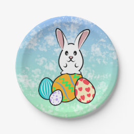 Prato De Papel Coelho páscoa em Ovos de Páscoa