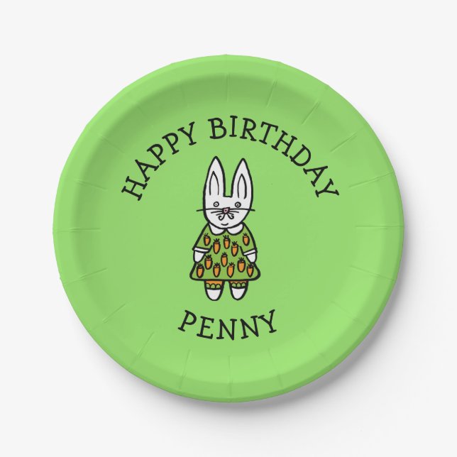Prato De Papel Coelho Penny Personalizado (Frente)