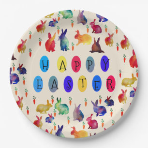 Prato De Papel Coelhos de páscoa Papel Personalizado Placas 9 em