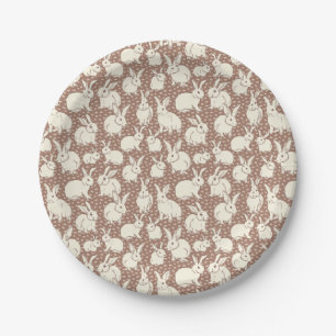 Prato De Papel Coelhos fofinhos Bonanza - Mocha Mousse.