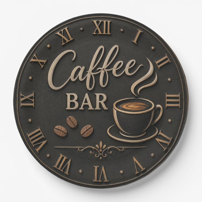 Prato De Papel Coffee Bar Rustic Coffee Lover Station Gift (Frente)