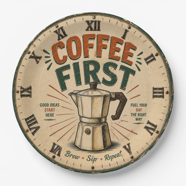 Prato De Papel Coffee First  (Frente)