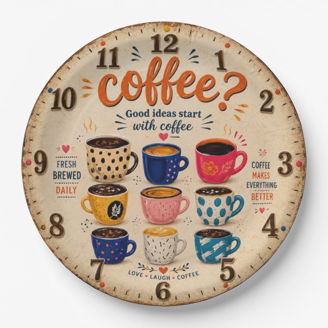 Prato De Papel Coffee Lovers  (Frente)