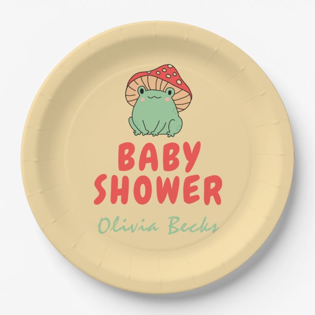 Prato De Papel Cogumelo com Chá de fraldas de Sapo (Frente)