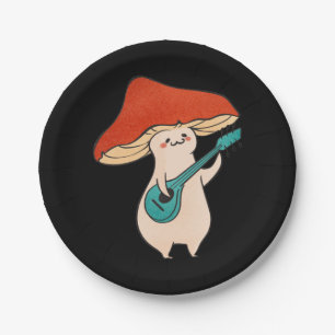 Prato De Papel Cogumelo E Música