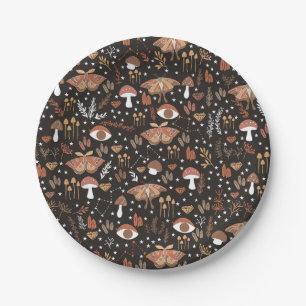 Prato De Papel Cogumelos de madeira