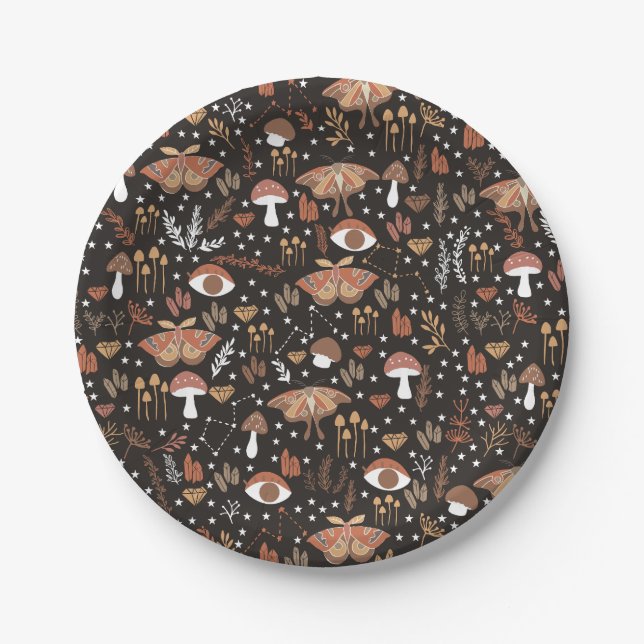 Prato De Papel Cogumelos de madeira (Frente)