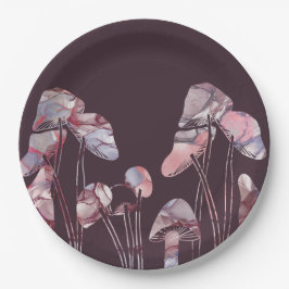 Prato De Papel Cogumelos de tinta púrpura