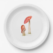 Cogumelos Mágicos da Floresta em Aquarela