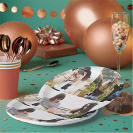 Prato de Papel Colagem de 3 Fotos Personalizado