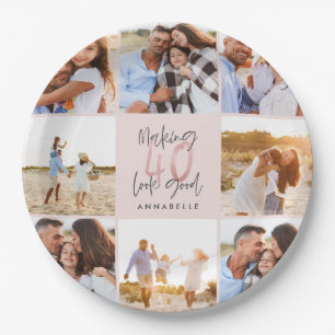 Prato De Papel Colagem de fotografias com brilho cintilante anive