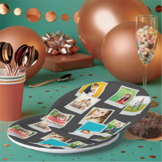 Prato De Papel Colagem de Fotografias de Instagram Espalhada