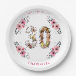 Prato De Papel Colagem de Fotografias Grande aniversário de 30 an