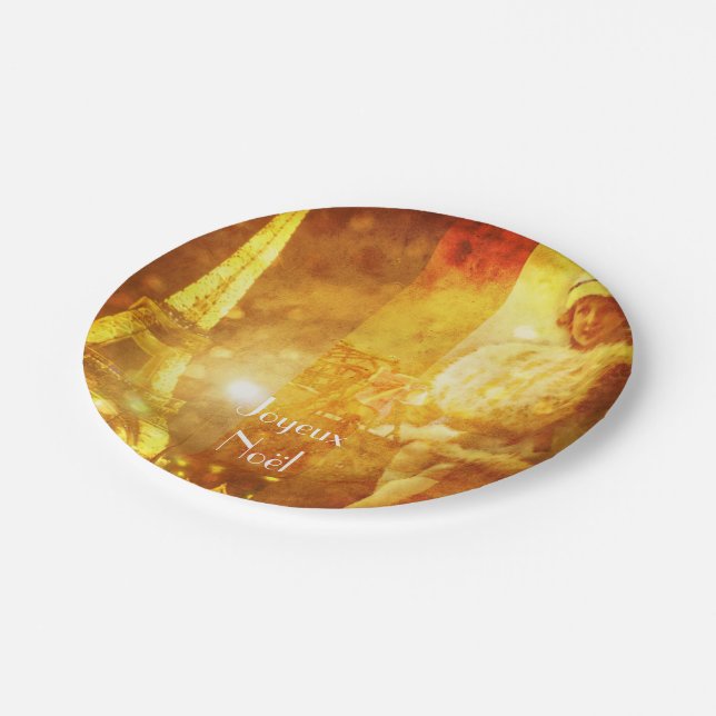 Prato De Papel Colagem Noel a Paris (Inclinado)