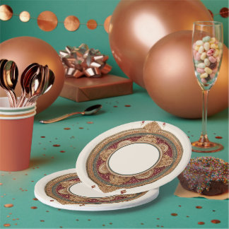 Prato De Papel Colar Thali Meenakari