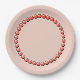 Prato De Papel Colares De Pêssego E Coral, Placa De Papel Impress