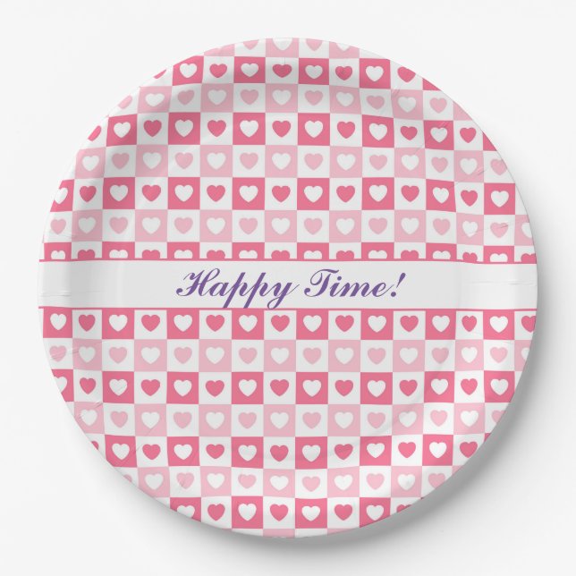 Prato De Papel Coleção de Amor Moderno e Rosa (Frente)