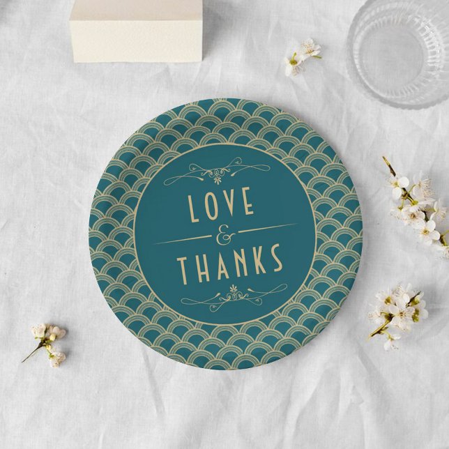 Prato De Papel Coleção de Casamentos Art Deco Gatsby, de 1920 (Criador carregado)