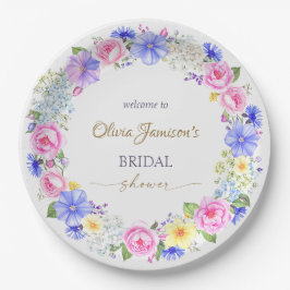 Prato De Papel Coleção de Chás de panela de Wreath Pastel Floral