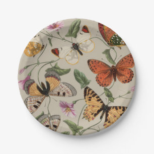 Prato De Papel Coleção de Desenhos da Natureza de Mariposa Borbol