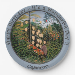 Prato De Papel Coleção de Itens do Partido Henri Rousseau Tiger &