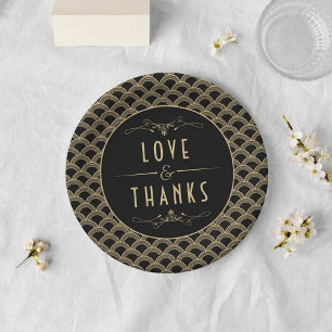 Prato De Papel Coleção do casamento de Gatsby do art deco dos