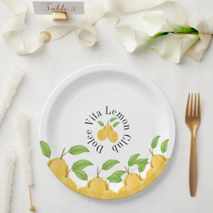 Prato De Papel Coleção Lemon Bloom