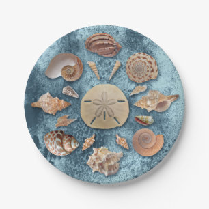 Prato De Papel Coleção Seashells 