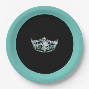 Prato De Papel Coleção Teal de 9", estilo Miss América