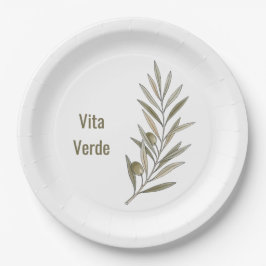 Prato De Papel Coleção Vita Verde Branco