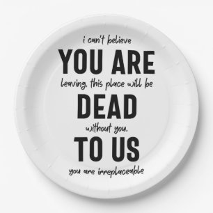 Prato De Papel colega despedida, aposentada, colega despedida,