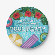 Colorful Tropical Swimming Pool Birthday Party