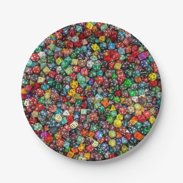 Prato De Papel Colorfull Dice Paper Plate (Frente)