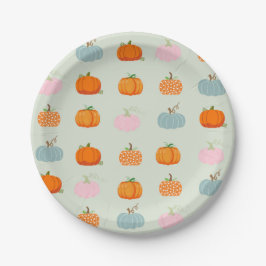 Prato De Papel Colorida Pumpkins