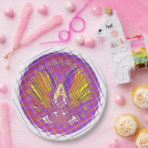 Colorido - Letra A - Placas de papel de logotipo