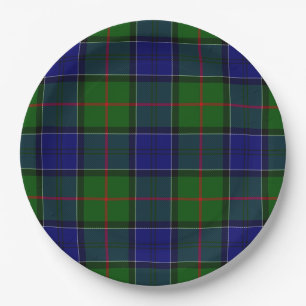 Prato De Papel Colquhoun tartan xadrez verde azul
