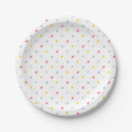 Prato de Papel com Estrelas Multicoloridas