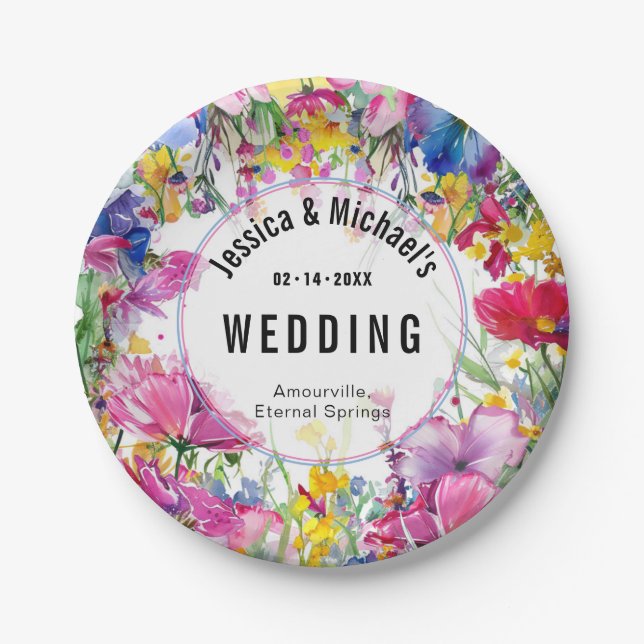 Prato De Papel Com nomes e data 💗 🌹 Coleção de Sangue de Sombra (Frente)