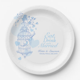 Prato De Papel Coma bebida personalizada casada de gaiola de aves