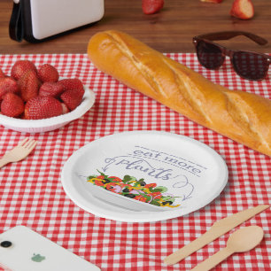 Prato De Papel Coma mais plantas com cartazes de motivação de sal