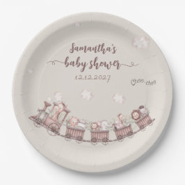 Prato De Papel Comboio de Animais Safari