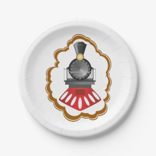 Prato De Papel Comboio em Fluxo Vintage